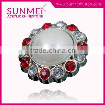 Very High Quality 2016 Fashion 20mm Pearl Rhinestone Custom Button