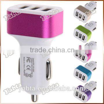 Shenzhen YABTA 3 port usb car charger for iphone and ipad 5.1A 3 usb port