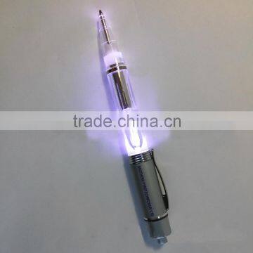 LED light tip ball pen metal ball pen with customized logo printing