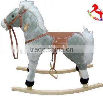 High quality popular design horse style Baby best gift cheap plush rocking horse