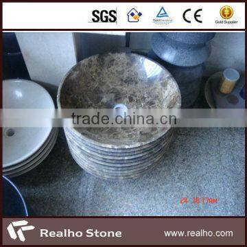 natural dark emperador marble sink with oval