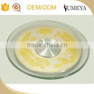 low price banquet lazy susan transparent glass table turnplate