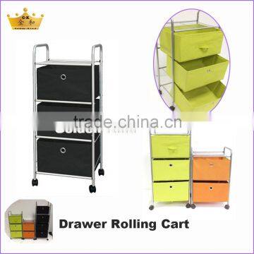 New design 3 drawers canvas folding cart