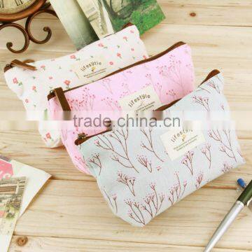 Vintage Flower Floral Pencil Pen Bag Cosmetic Makeup Storage Bag Case Purse photo-4