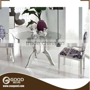 Tempered Glass Dining Table Round Table Set