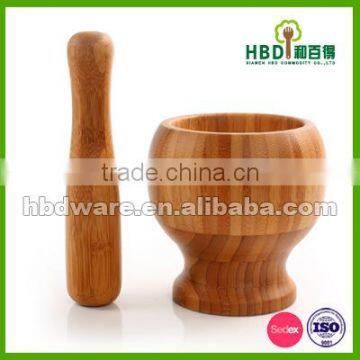Eco-friendly Wood Mortar and Pestle Set for Kitchen