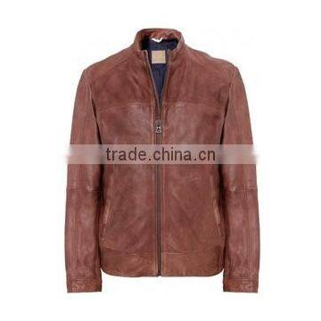 OXFORD HIGHWAY LEATHER MOTORCYCLE JACKET,Mens Sleeve Striped Semi Moto Leather Jacket,Strips Red Motorcycle Leather Jacket