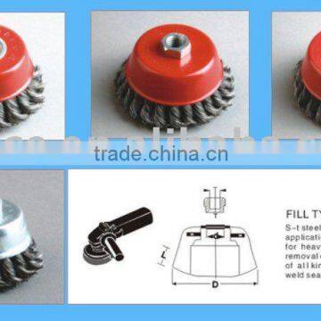 Twisted wire brush