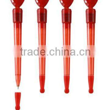 Novelty light plastic ball pen heart shape