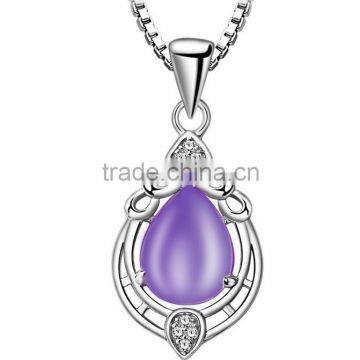 natrual sterling silver purple amethyst Folk-custom wholesale drop pendant bulk sale