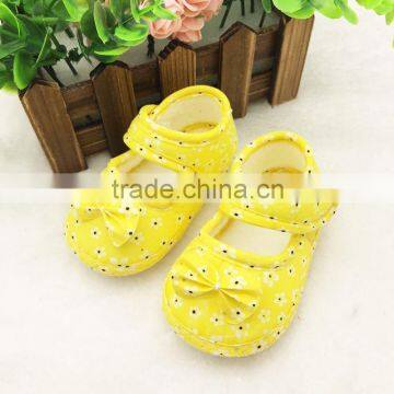 2016 Months Infant Prewalker Toddler Girls Kid Bowknot Soft Anti-Slip Crib Shoes