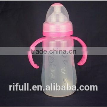 cute design high quality silicone baby feeder bottle