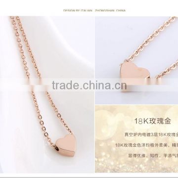 Korean Fashion Stainless Steel Necklace Heart Female Necktace Fashion Jewelry