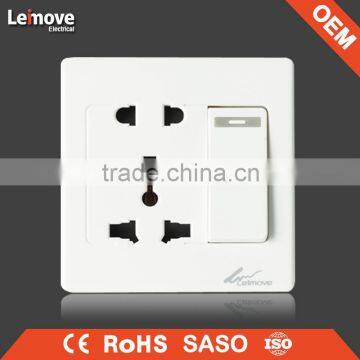 E08 Economic 5pin universal socket with 1gang 1way/2way switch