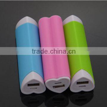 Most Popular Universal Power Bank USB Portable Love Heart Shape 2600mah Power Banks