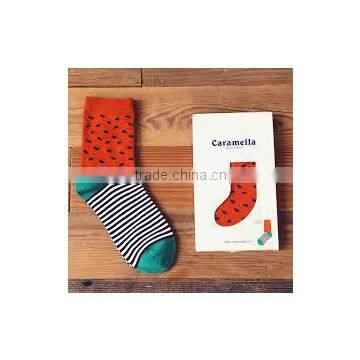 Factory Custom High quality b socks,dotted/stripe colorful orange style fashion tight socks supplier