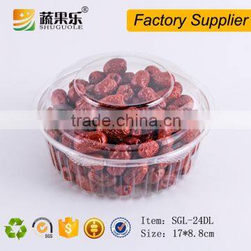 Customized Disposable Plastic Food Packaging Round Box With Lid 600g photo-3