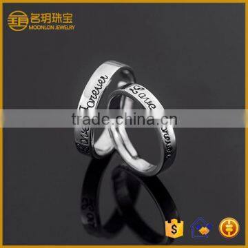 Fashionable 925 silver plated wedding couple rings fashion jewellery engagement ring for lovers jewelry wholesale alibaba