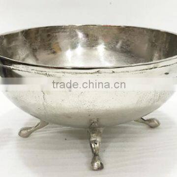 FOOTED SERVING BOWL, METAL BOWL WITH HANDLES, BOWL, ELEGANT BOWL