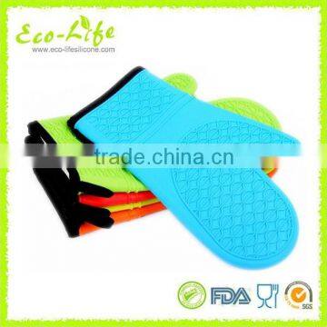 High quality extra long silicone oven mitts heat protective glove with cotton