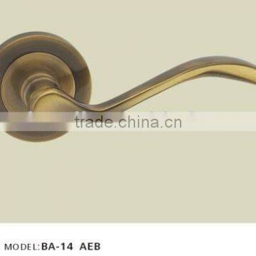 BA-14 AEB brass door handle on rose