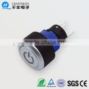 QN22-F2 22mm With lamp Momentary|Latching Flat Head Pin terminal push button switch
