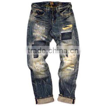 High Quality Heavy Wash Ripped Jeans Wholesale Destroyed Jean American Wholesale Jeans (LOTM258) photo-4