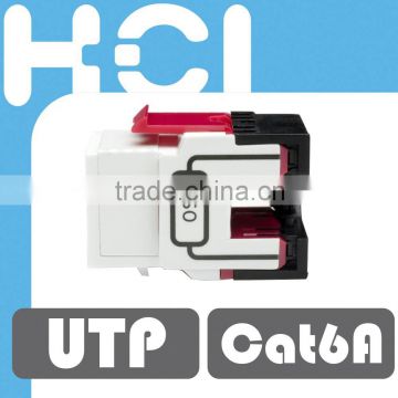 ISO RJ45 8P8C UTP 180Degree Cat 6A Keystone Jack