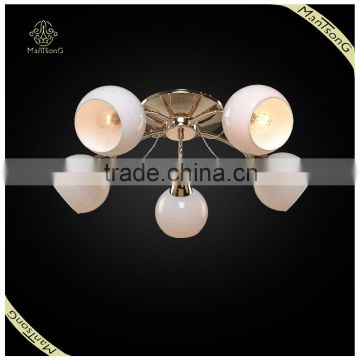 2016 New Arrival France Gold Plated With 5 Lights Fancy Glass Ceiling Light For Home Decoration,White Color Ceiling Light