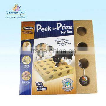 Pet Furniture for Cat Toy Pick A Prize Toy Box With 2 Toys/ Wooden Cat Toys/ Pet Furniture photo-2