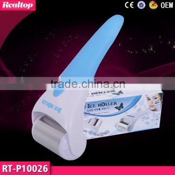 2016 New Ice Roll Skin Massager For Face Body Facial Skin Preventing Wrinkles Iced Wheel Cool Derma Tool Steel skin cool machine