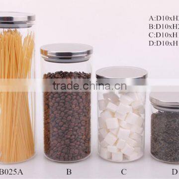 2014 New Design Blown Glass Jar With Metal Lid