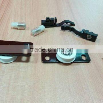 black steel and PA6 sliding door hardware for wooden wardrobe max door weight 25kg