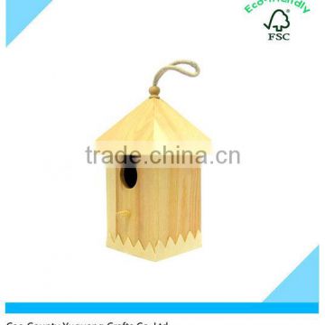 Custom with Saw Style Fence Wooden Birdhouse