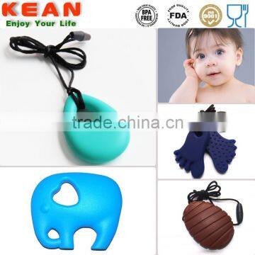 Safety material make teething necklace silicone baby chewable pendants