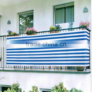 HDPE plastic knitted balcony blue stripe sun shade sail