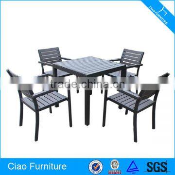 Elegant Modern Plastic Wood Dining Set