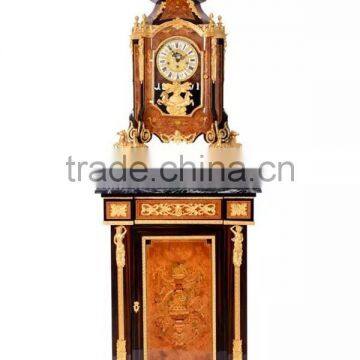 Home Decortive Brass Inlaid Clock With Wooden Chest of Drawers, Antique Table Clock With Cabinet, Gold & Red Antique Floor Clock photo-4