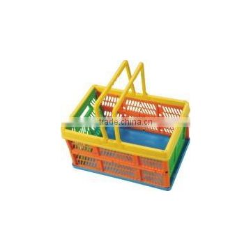 high quality cheap price food grade small plastic storage baskets/folding plastic storage basket/basket storage/folding basket