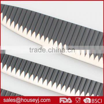 Set of 5pcs Knife Set Non Stick Color Kitchen Knife Blade With"V"wave Grooves Design photo-2