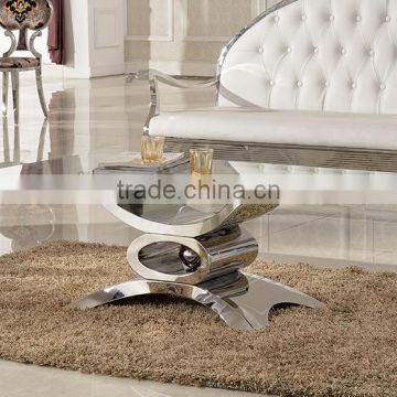 Modern design glass top stainless steel coffee table C346