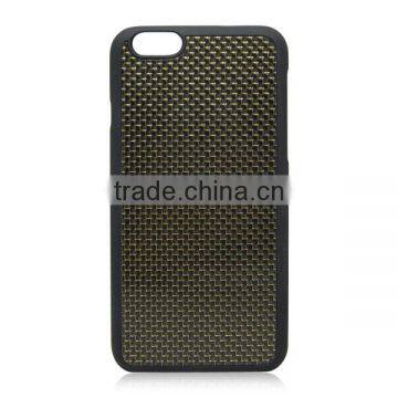 Spray Oil PC Bottom + Real Gold Carbon 3K Plain Weave Fiber Mobile Phone Case For iPhone 6