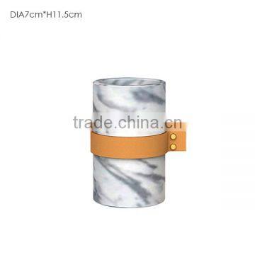 2016 the Mostly Popular Handmake Marble Simple Style Bathroom Accessories Set With Leather Handle photo-2