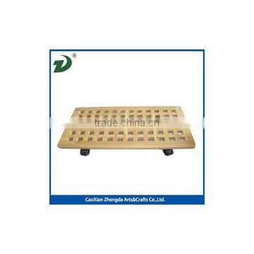 Wooden flowerpot stand with wheelsWood flower stand mat