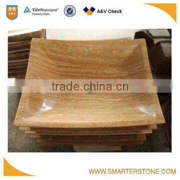 Yellow Wooden Marble Bathroom Wash Basin Sink photo-2