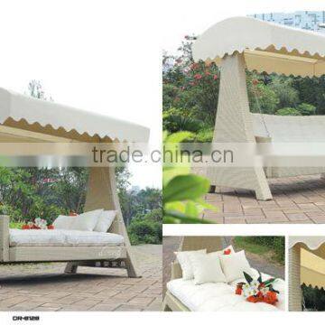 rattan swing with polyester roof