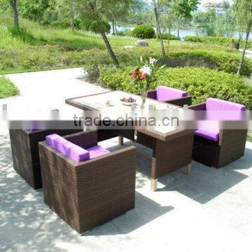 PE rattan dining table set AK1015