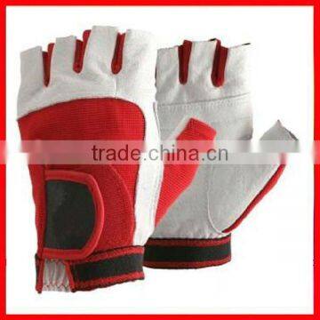 Red color custom weight lifting gym glove