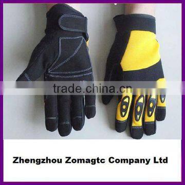 Synthetic leather auto mechanic gloves with protective knuckles