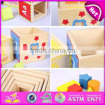 Creative Intelligent Baby Wooden Stacking Cups W13D079 photo-5